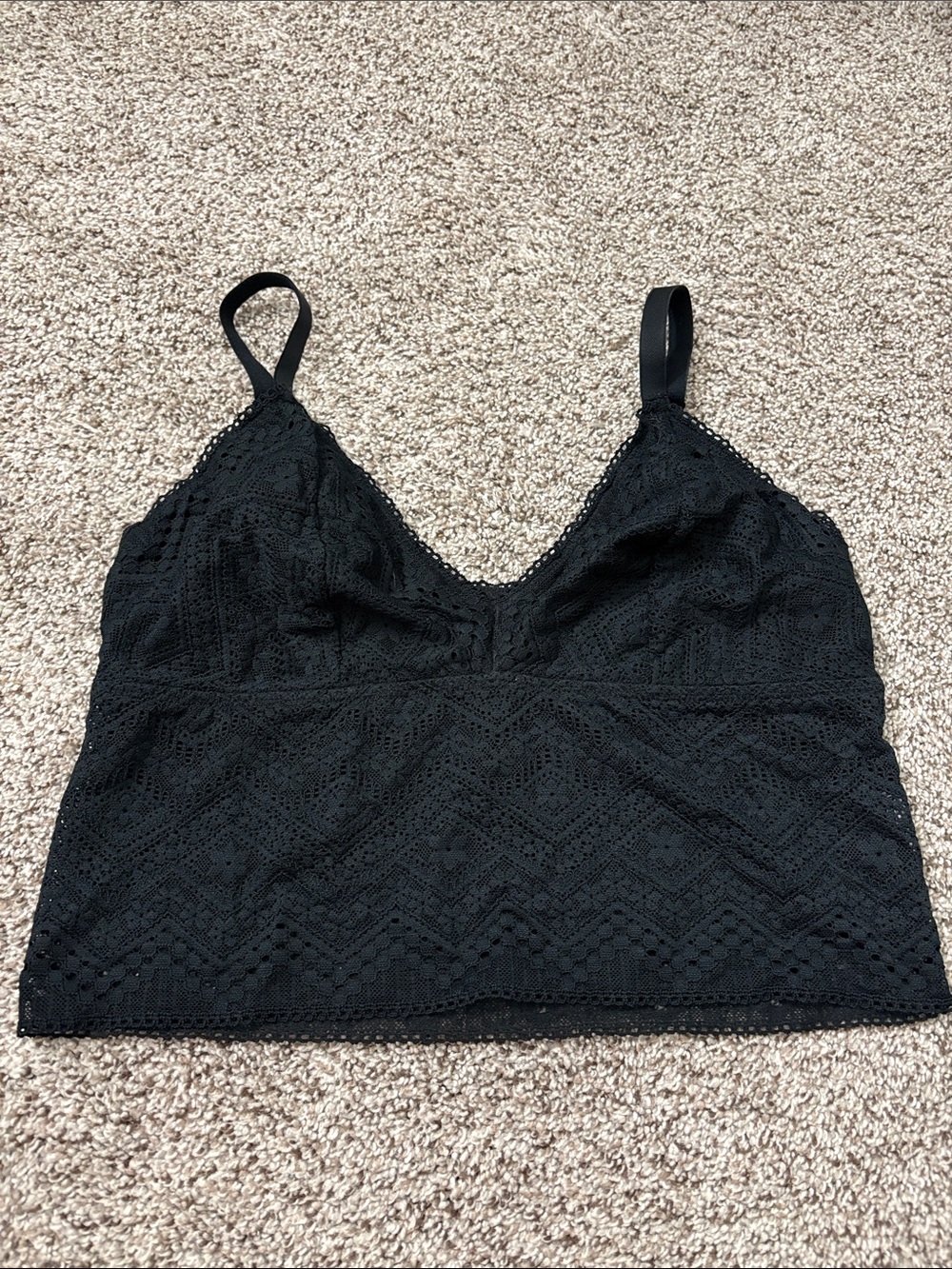Black Lace Bralette Crop Top